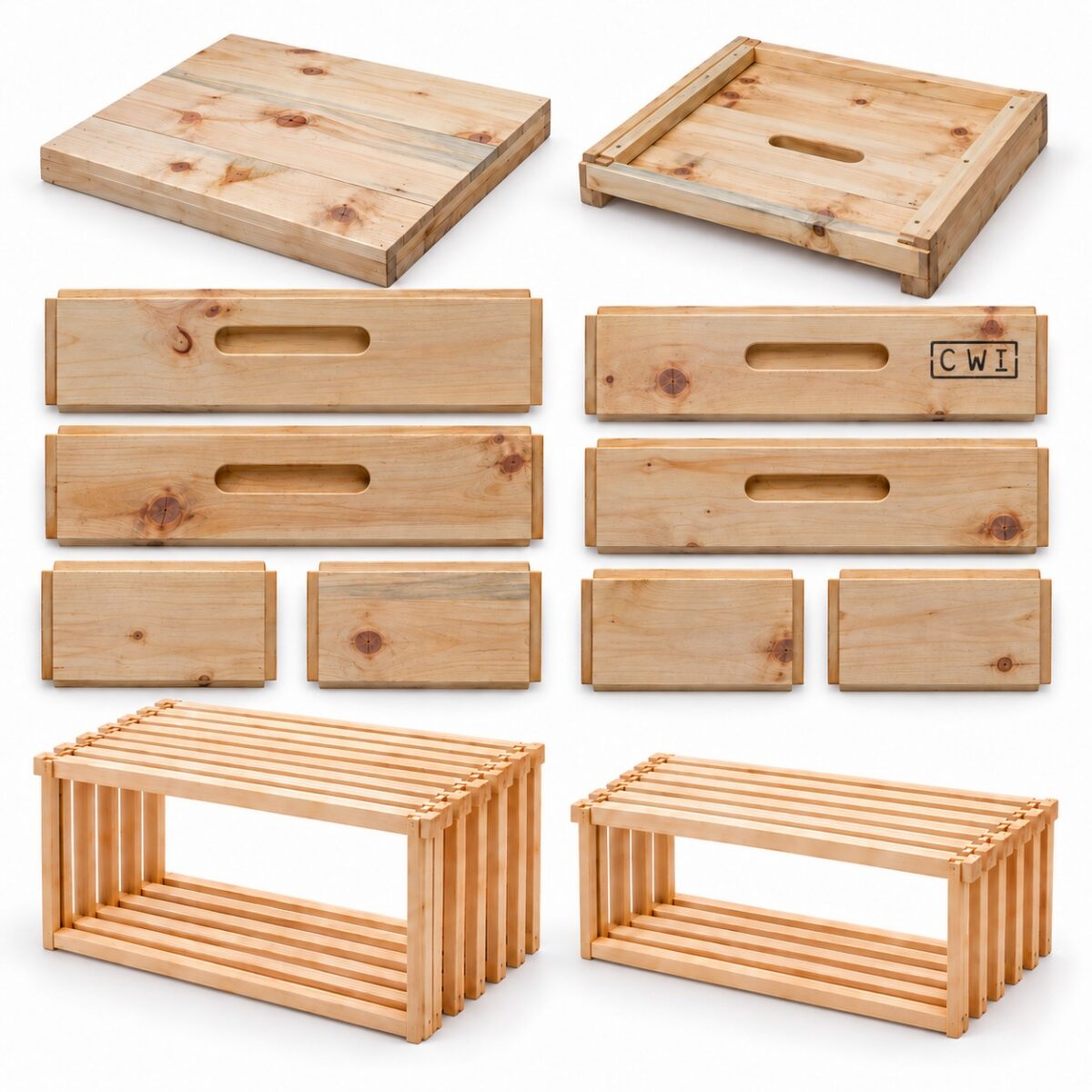 Beehive – Standard Langstroth unassembled hive – No Wax strips (flat pack)